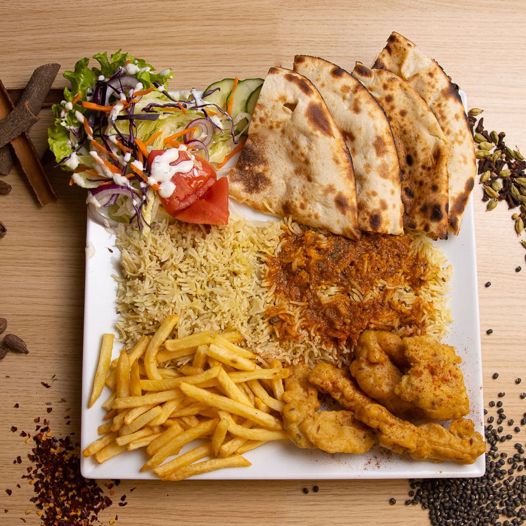 Assiette Jaipur Poisson - Beignets de poisson frits Goa Fast Food Grenoble